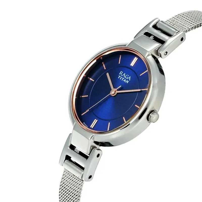 Titan Raga Viva Blue Dial Attractive Ladies Watch-  2608SM02